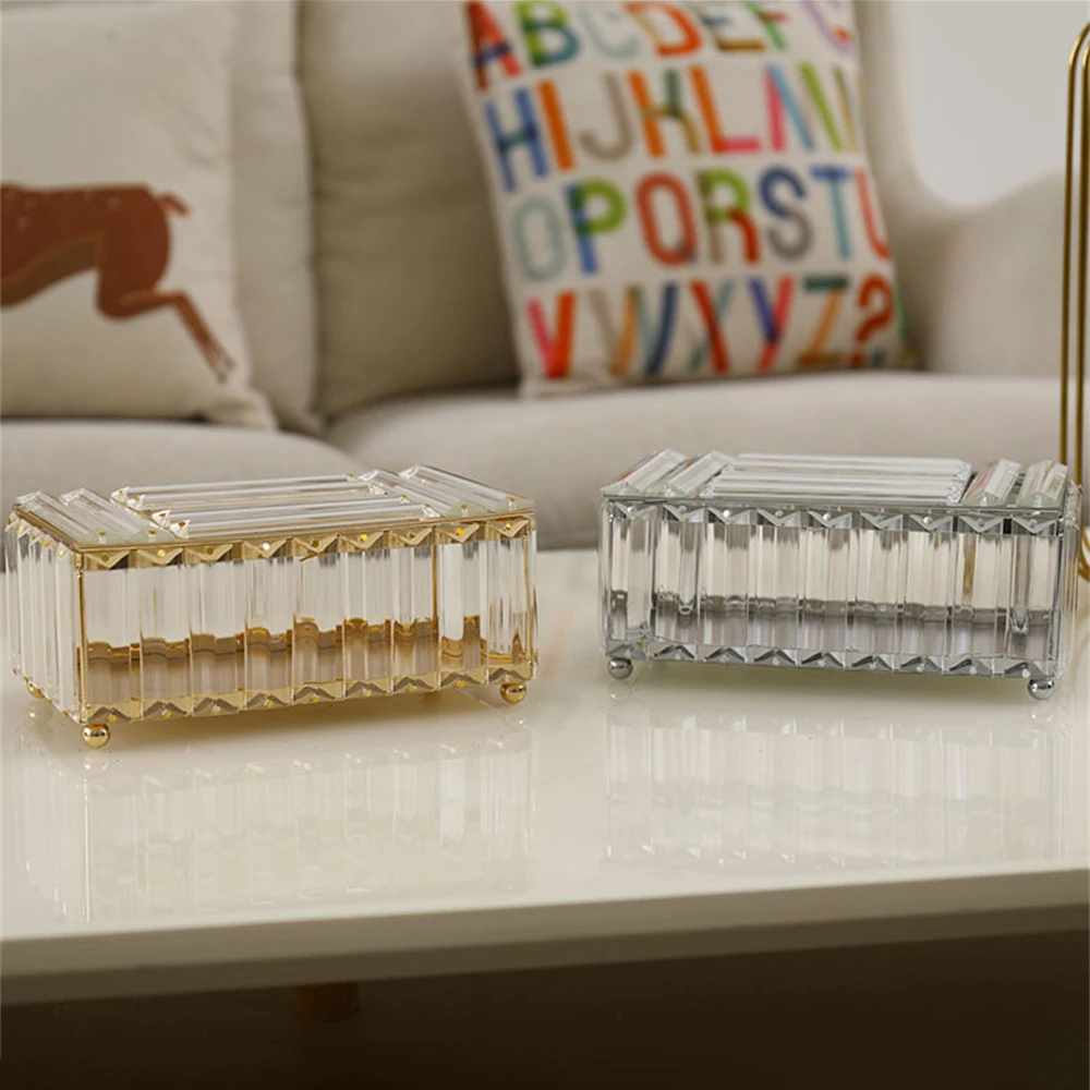 

Creative Tissue Box Polishing For Hotel Office Home Elegant And Noble Luxuriously Cover Bling Crystal Tissue Box Rectangle