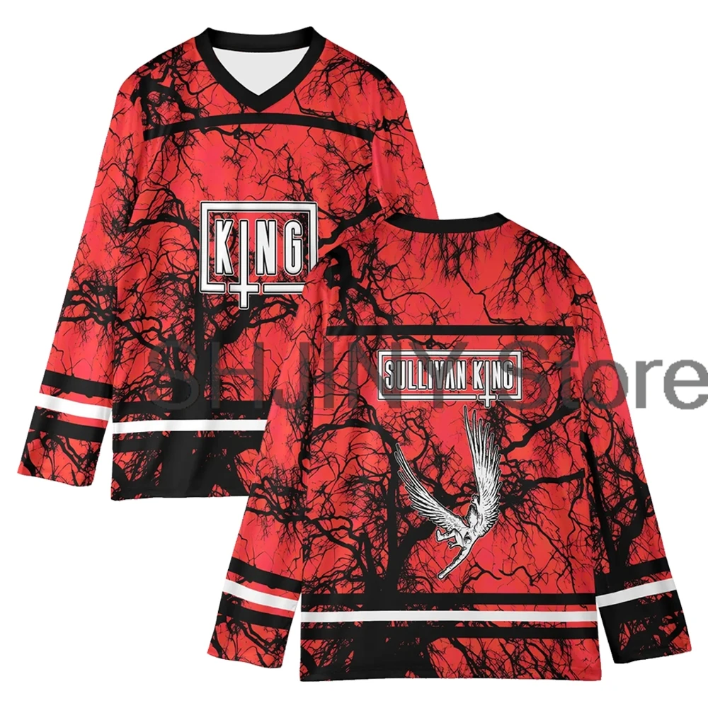 

Sullivan King Dark Raven Hockey Jersey 2026 Music Festival V-Neck Long Sleeve Loose Top T-shirt Women Men Sportwear Shirts