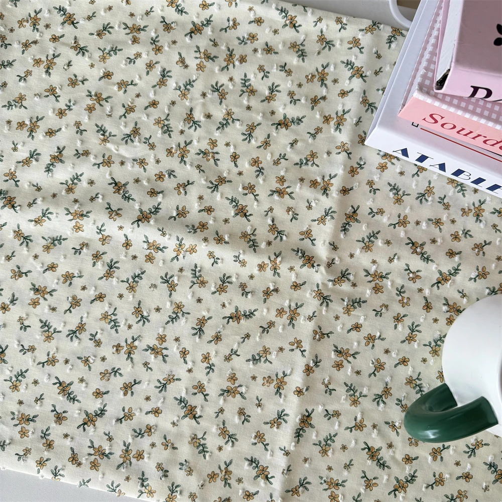 140x50cm Baumwolle 40S Schnittblume Kleine Blumen Schneiderei Stoff für Sommer Nachthemd Kunsthandwerk Baby Dekoration Mädchen Stoff – Detail 16
