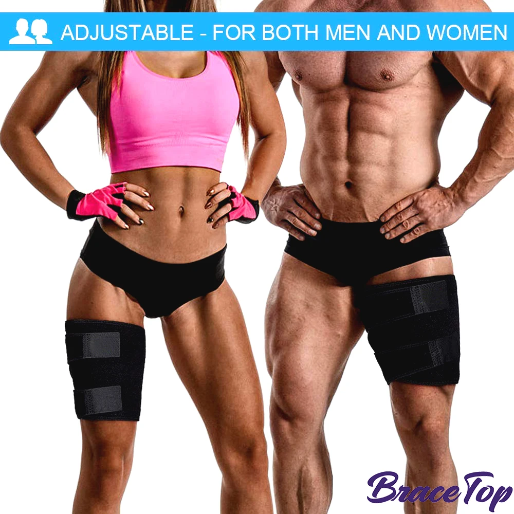 BraceTop Thigh Brace Support Hamstring Wrap Compression Sleeve Trimmer for Pulled Hamstring Muscle Sprains Strains Quadriceps