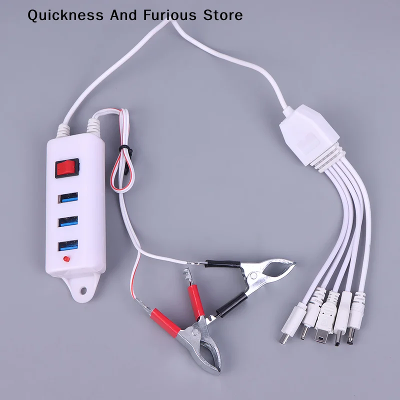 【TO】1PC 3USB Clip With Switch Charger Mobile Phone Charger USB Interface Universal Battery Mobile Phone Charger