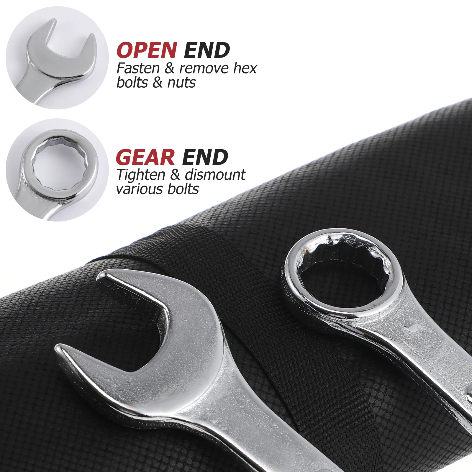

14 pcs Wrench Set Combination Double End 8mm-24mm Mechanic Tools Durable Vanadium Steel Craftsmanship Manual Tool Kits