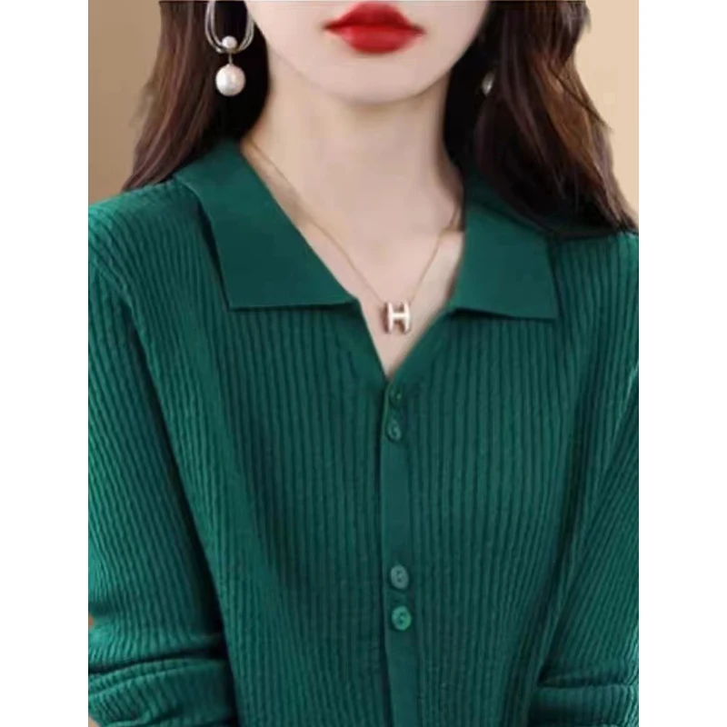 Slim Fit Longo Sve Ne Cardigan de Malha Outono Inverno Coreano Sle Casual Versátil Confortável Elástico Camere Suéter