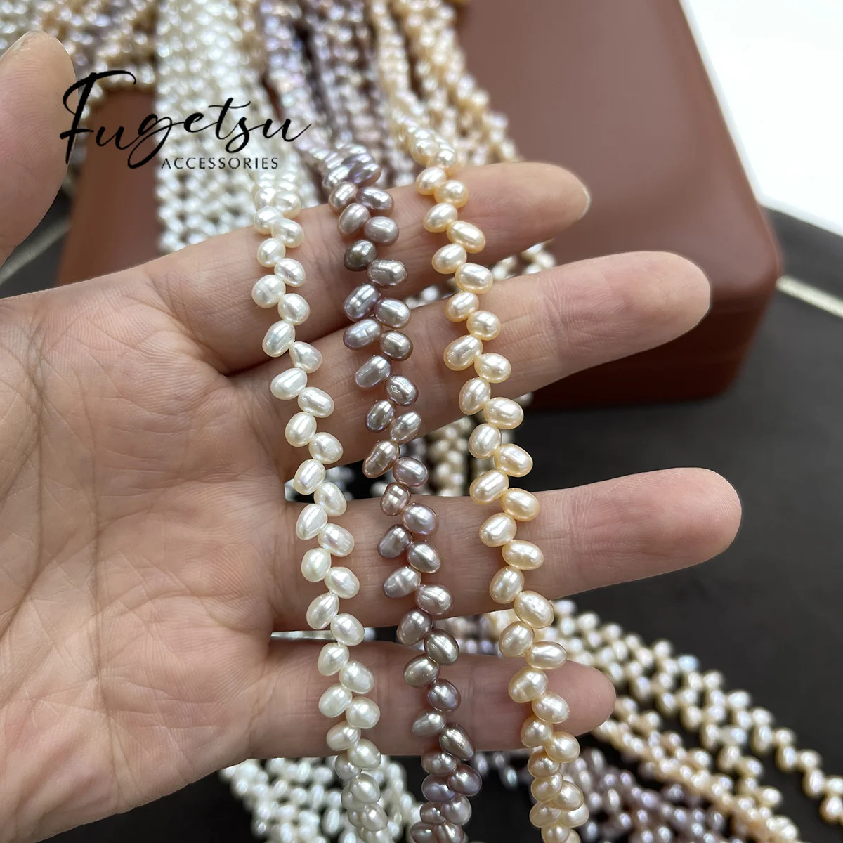 

Oblique Hole Pearl Natural Freshwater Pearls Wheat Ear Shaped Pearl for Jewelry Making DIY Accessory Handicraft Supplies