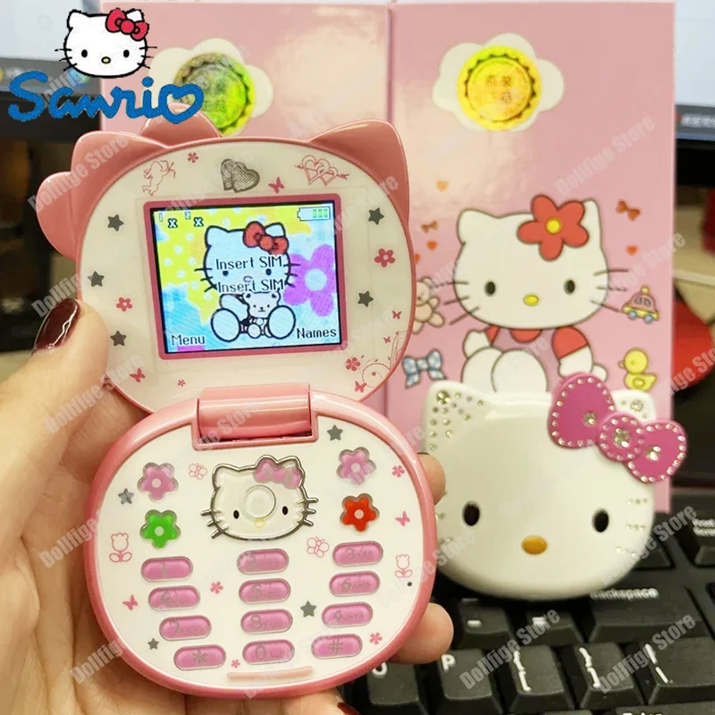 

Sanrio New Hello Kitty Mini Phone Cartoon Kids Taiml Kawaii Flip Phone Festival Birthday Toys For Children Girls Boys Gifts