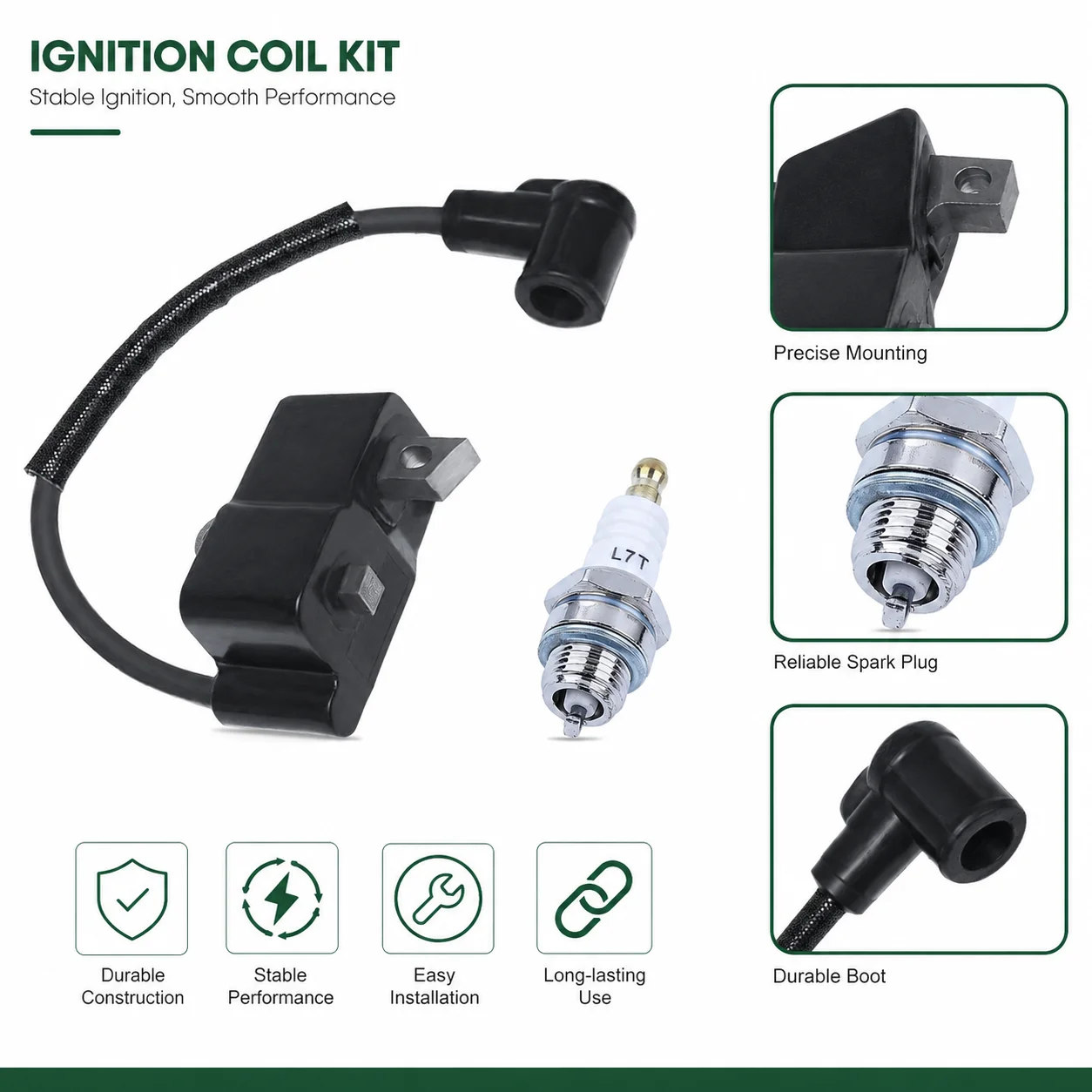Ignition Coil Kit with Spark Plug For STIHL FS85 FC85 FS80 FS80R FS75 FC75 Trimmer Brushcutter Weedeater Replaces 4137 400 1350