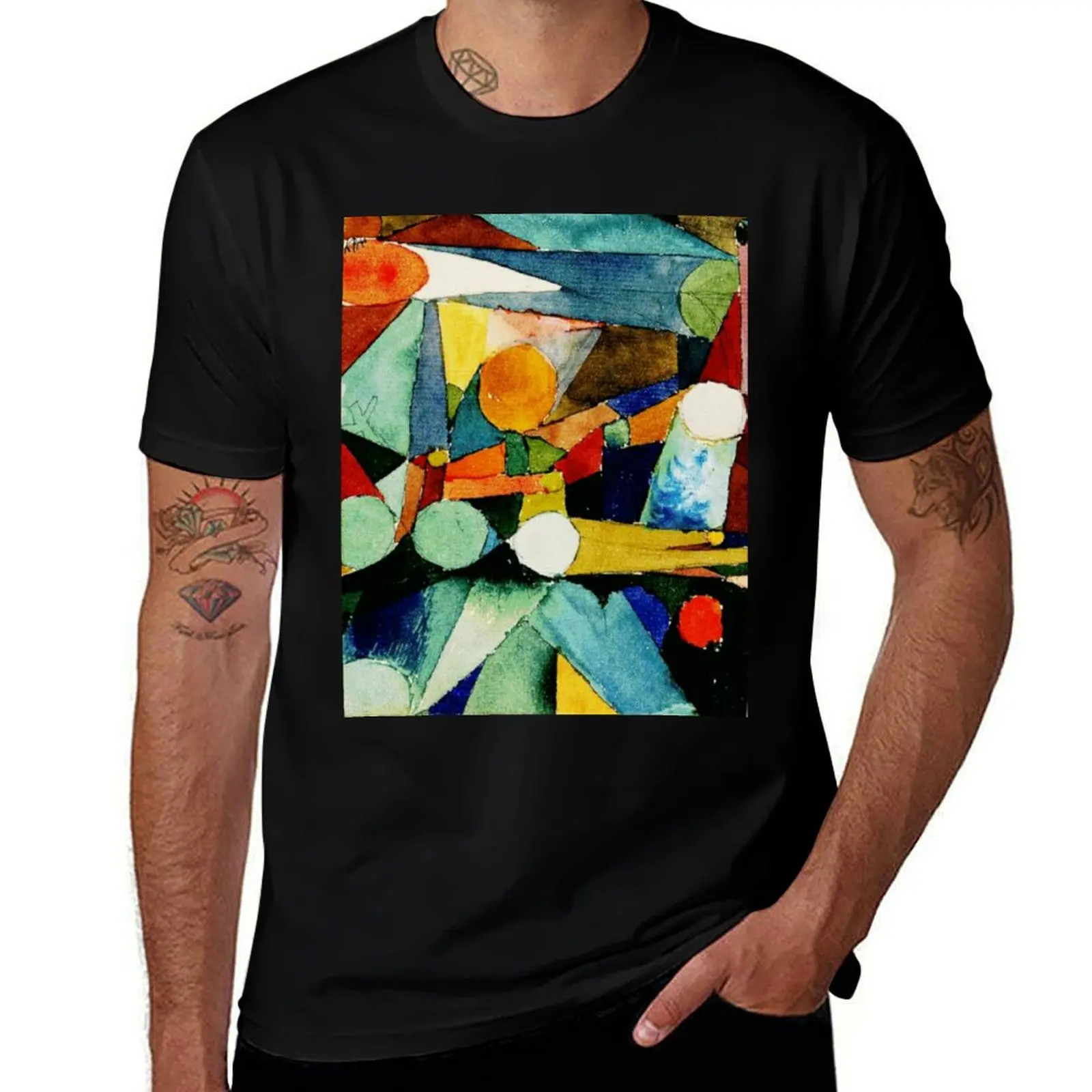 

man Klee Abstract cotton T-Shirt T-Shirt Shapes Art | t for Watercolor t Colour Paul man shirts graphic shirts