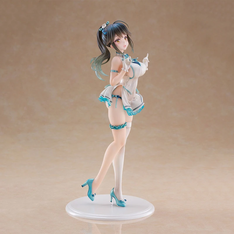 Original WAVE Dream Tech fille avec queue de cheval Cheongsam PVC 29CM figurine d'anime modèle à collectionner poupées Statuette ornement cadeaux