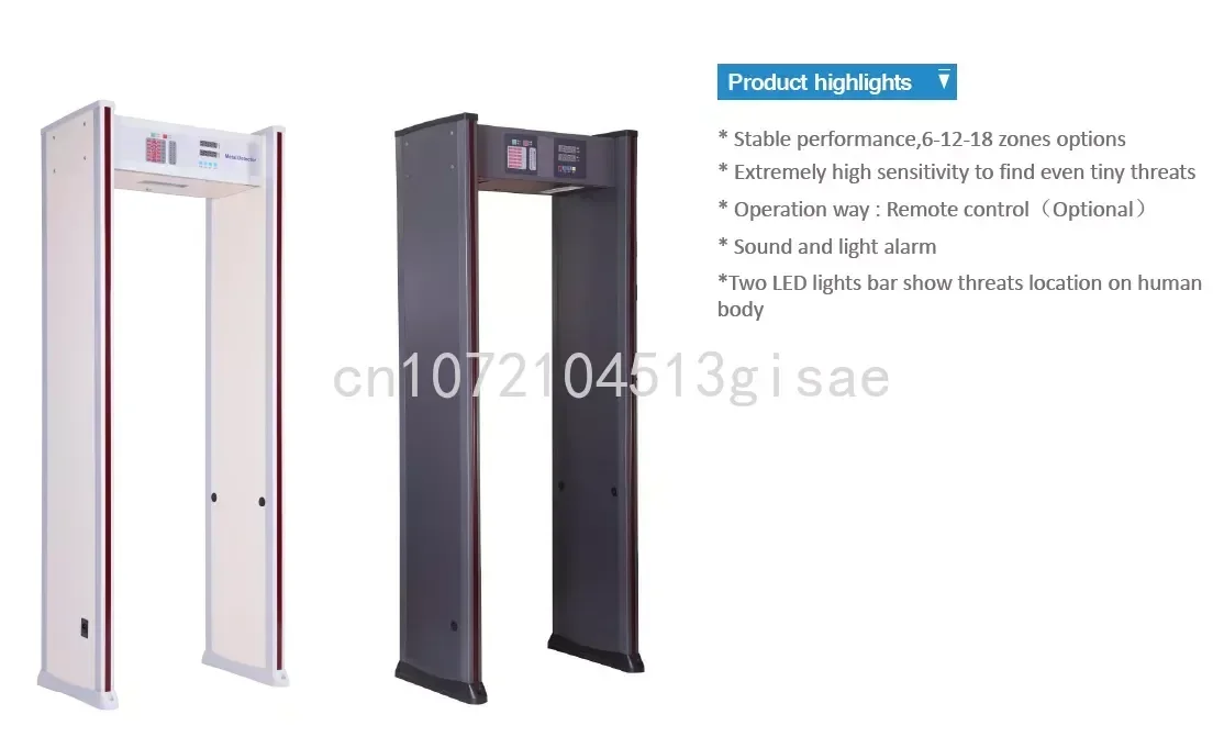 Indoor Using Cost Effective Qualified Door Frame Metal Detector for Walk Through Body Metal Detection