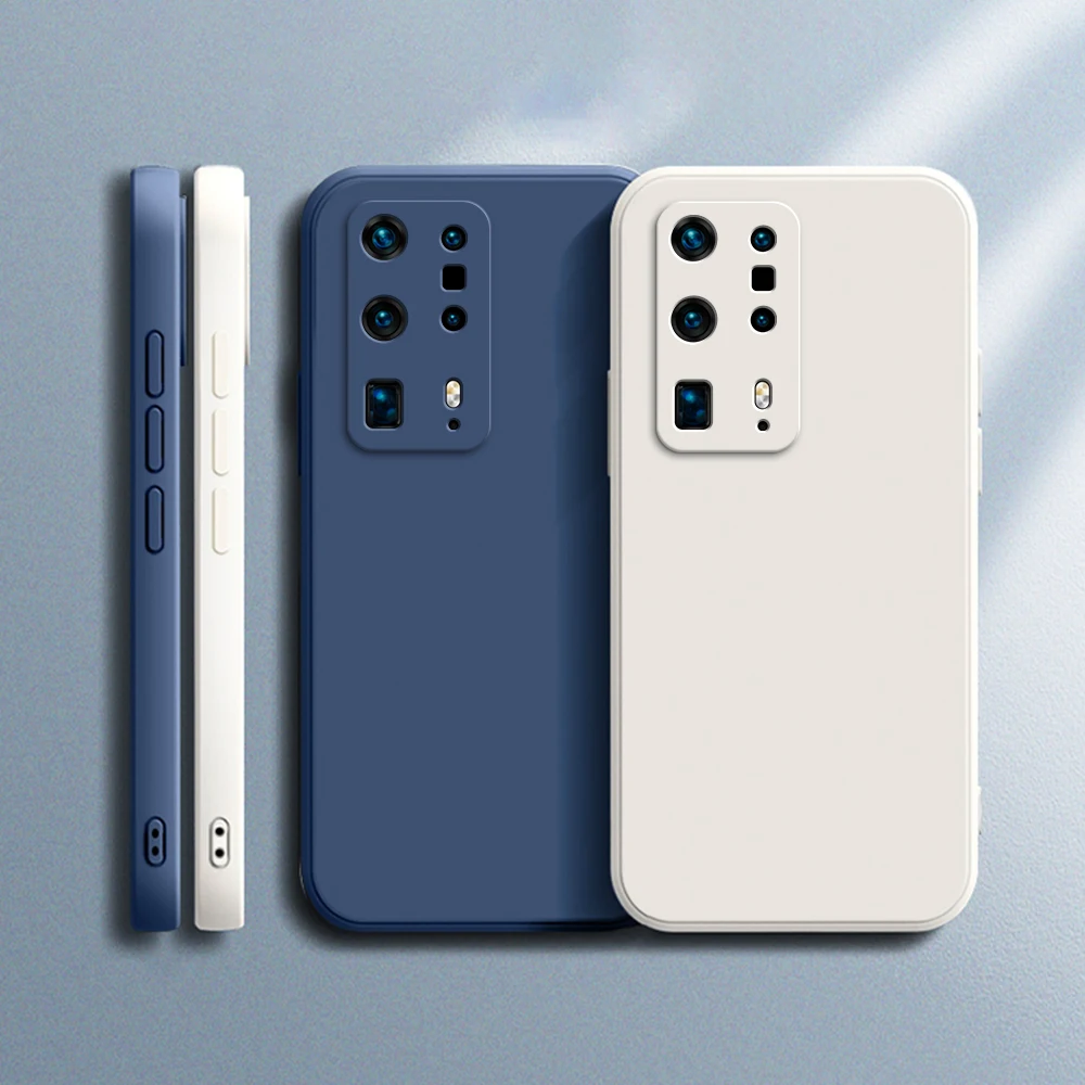 Soft Protect Back Cover for Huawei P40 Pro Plus P40Pro Pro+ Lite 4G 5G Candy Color Liquid Silicone Luxury Original Case Housing