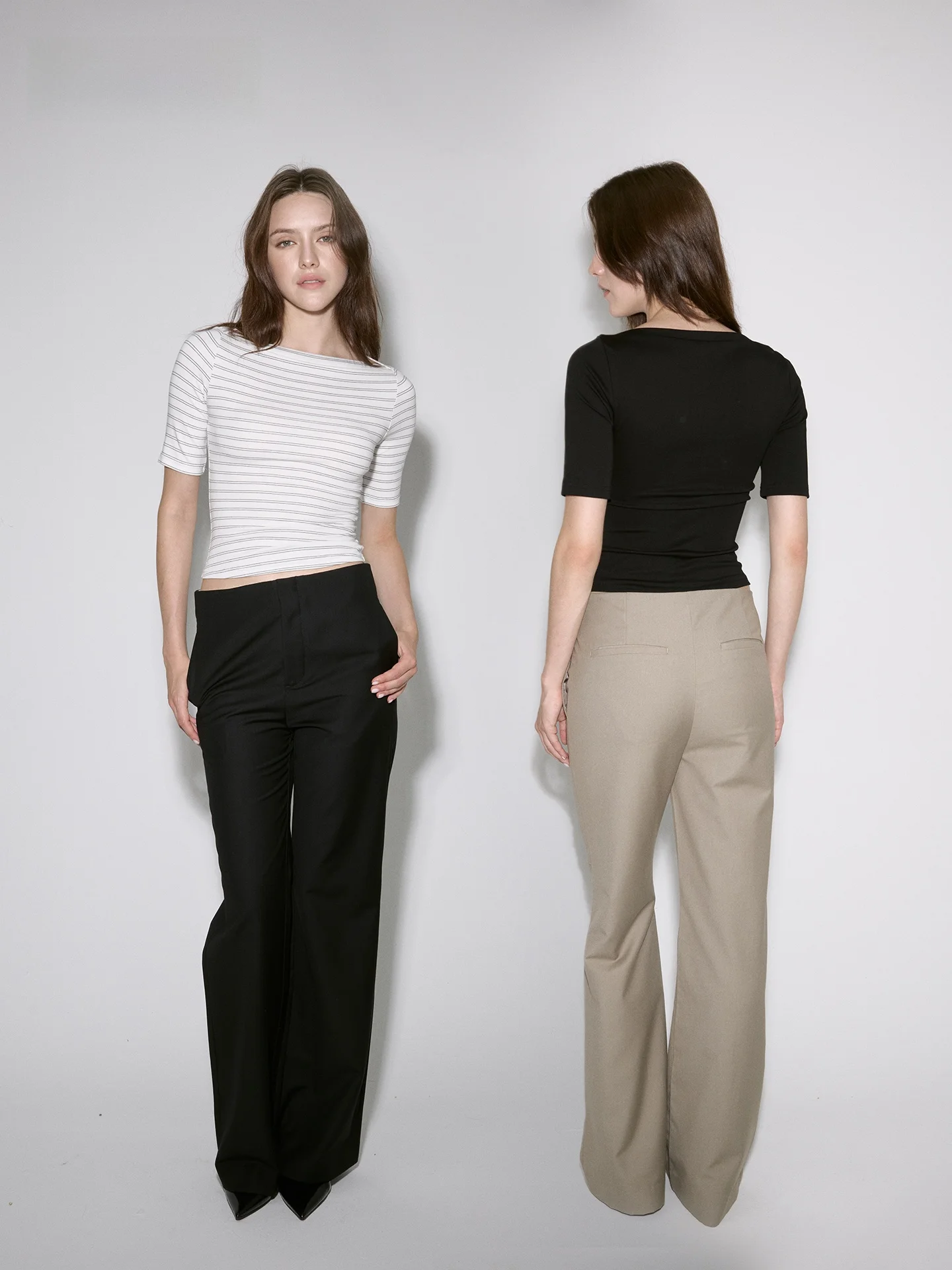 

Low Waist Joeyono Exquisite Spin TR Suit Pants Women's Casual Autumn Winter New Dra Pants Commute Sle Pure Color Zipper