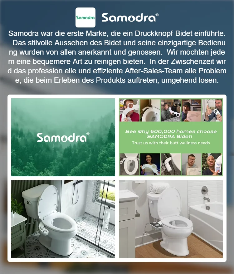 Ciays Nicht-elektrisches Bidet – Toilettenaufsatz Mit Front- & Heck-Düsen, Einstellbarem Druck, Ultradünn (Bambus/Weiß)