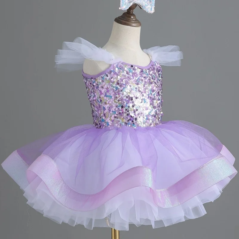 pd03011-ガールズ-バレエ-チュチュスカート-新スタイル-キッズ-パフダンスドレス-パフォーマンス用-幼児用-リトルスワンコスチューム