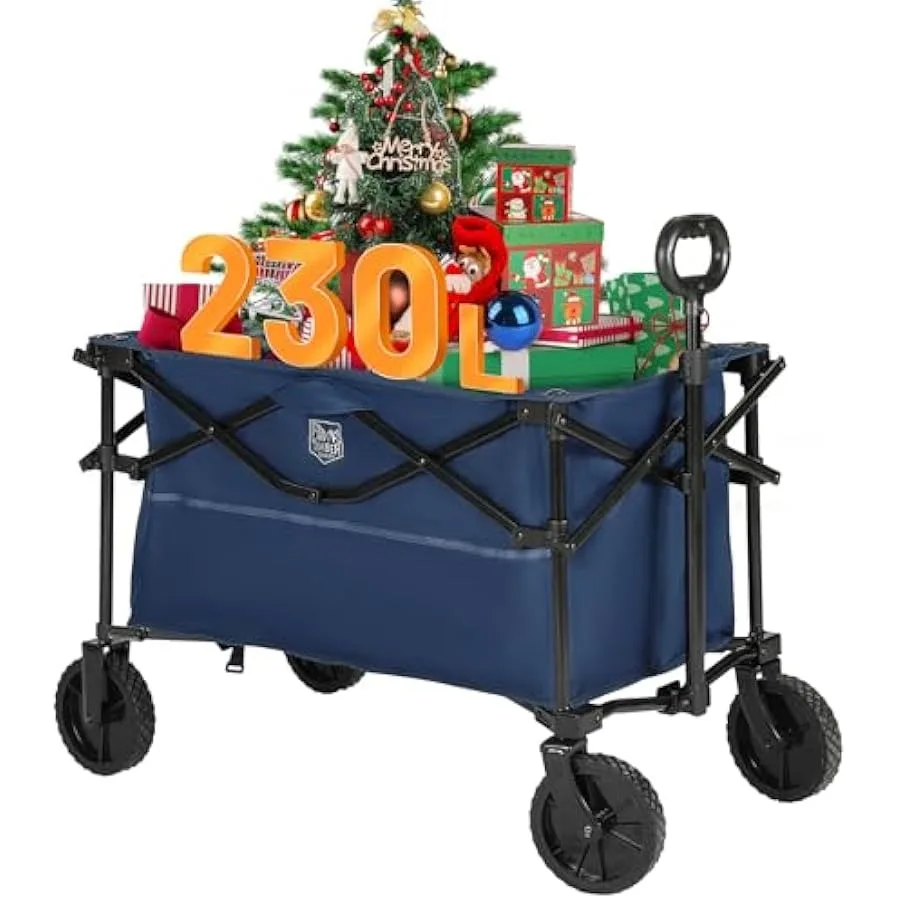 

TIMBER RIDGE Folding Collapsible Wagon Utility Push Pull Beach Wagon with All-Terrain Universal Wheels Heavy Duty Foldable Groc