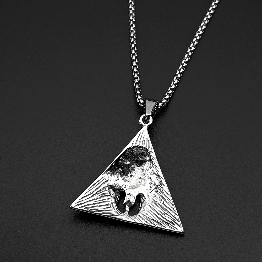 Egypt Pyramid Tutankhamun Pharaoh Pendant Necklace for Women Men Stainless Steel Gold Color Ancient Egyptian Amulet Jewelry