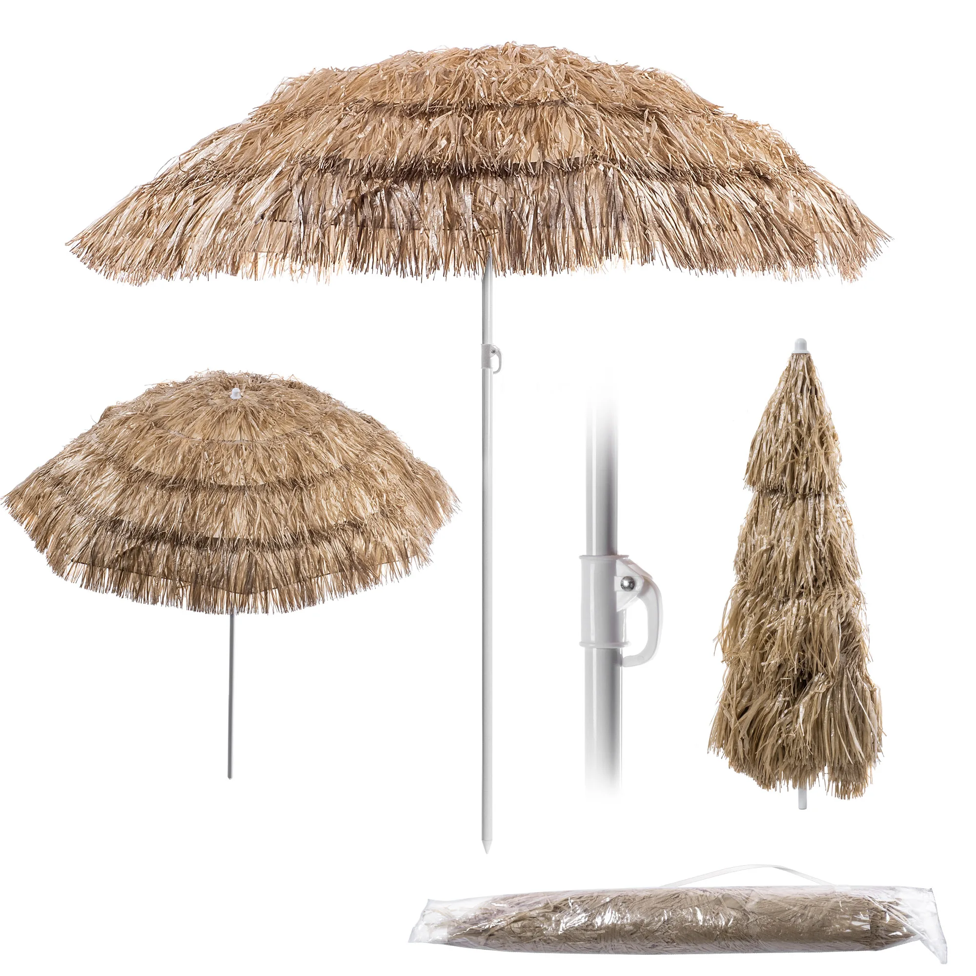 KADAX Hawaiian Beach Tuinparaplu Verstelbaar Opvouwbaar Terras Balkon 155cm
