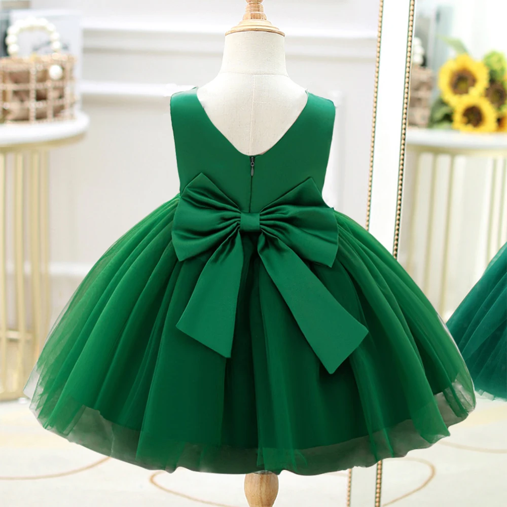 

Toddler Girls Summer Princess Gown For Wedding Baby 1st Birthday Tutu Party Dress Girl Vintage Holiday Clothes Children Costumes