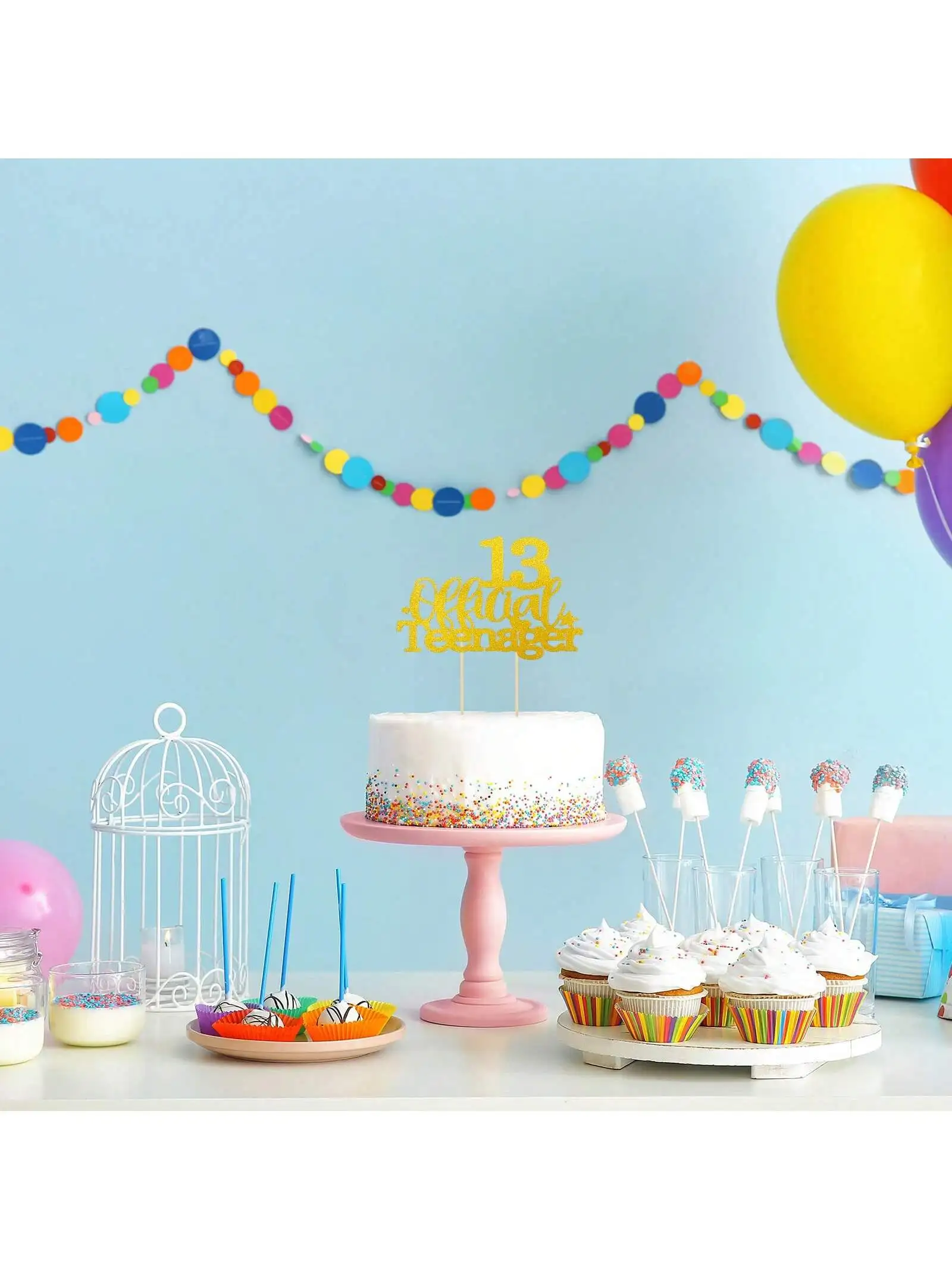 1 Stück Schwarzgold Happy 10 Birthday Cake Topper 10th 20th 30th 40th 50th 60th Loves & Wishes Partydekorationen für die Geburtstagsfeier – Detail 24