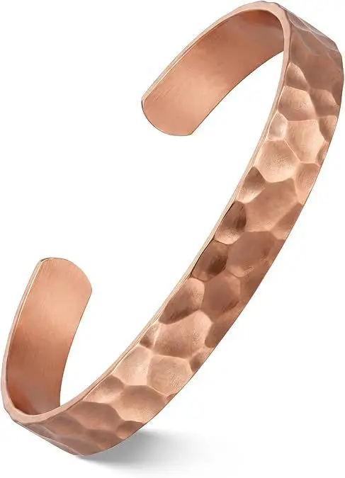 Reine Kupferarmbänder für Damen und Herren, wasserdicht, heilende Manschettenarmbänder, verstellbar, klobige Kupferarmreifen, Schmuckgeschenke – Detail 6
