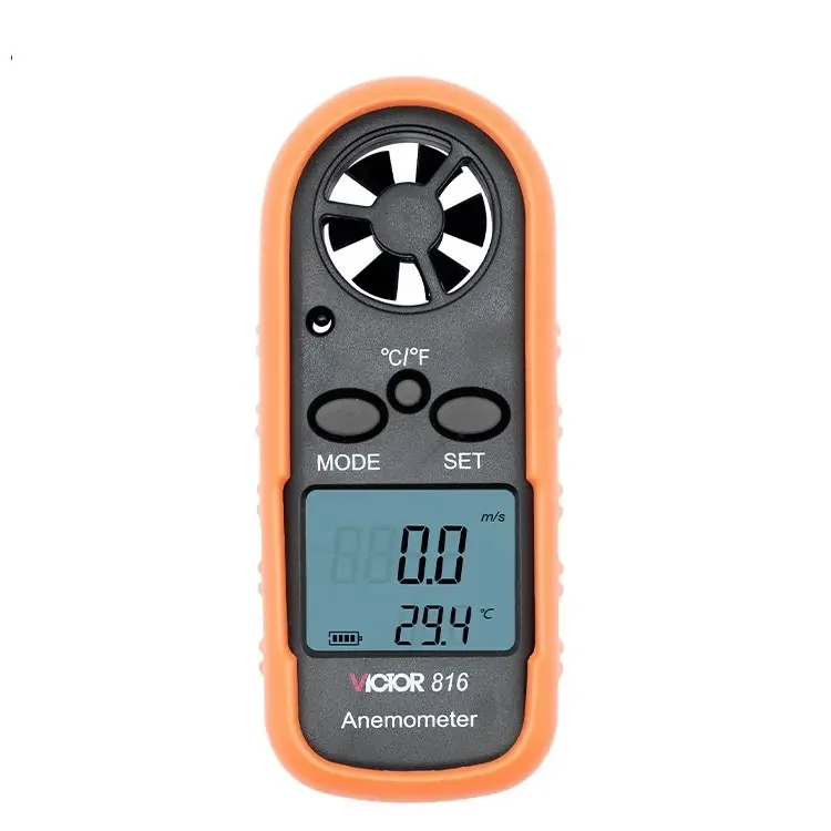 

816 0~30m/s Wind Speed Meter Direction Air Flow Or Velocity Plus Ambient Temperature Wind Digital Anemometer