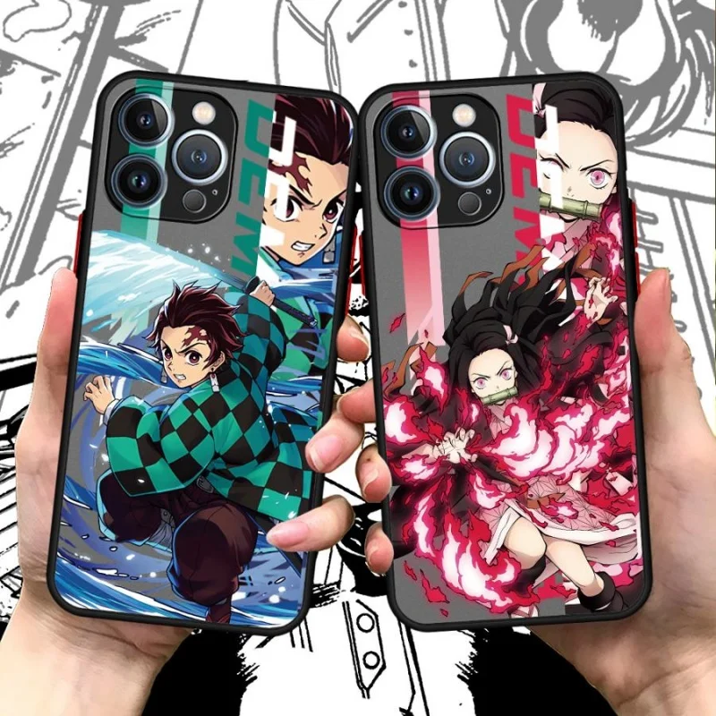 Japan Anime D-Demon S-Slayer For iPhone 16 15 14 13 12 11 Pro Max XS Max 7 8 Plus Phone Case Shockproof Transparent Black Cover