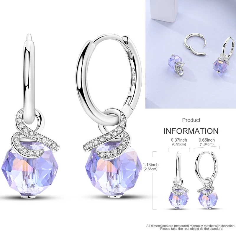 925 Sterling Silber Bunte Creolen Ohrringe mit Erdbeere, Libelle, Sonnenblume, Krabbe, Mantarochen und Lebensbaum als Geburtstagsgeschenk für Frauen – Detail 18