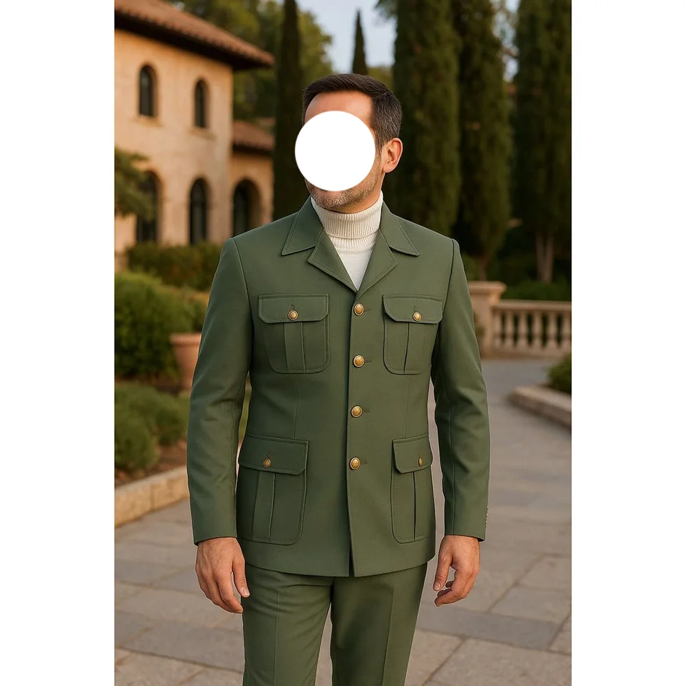 

Customized Green Single Breasted Slim Men Suit Two Pieces (Jacket+Pants) Outfits Formal Party Sets Banquest Wedding Party Suits