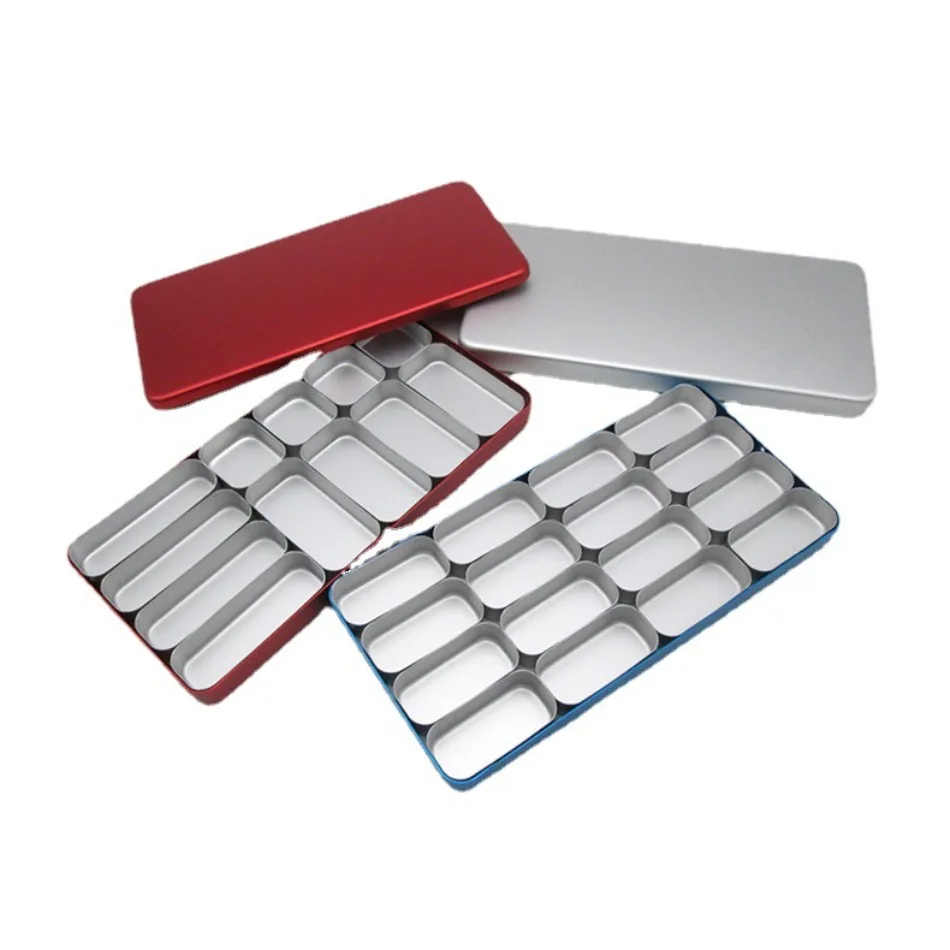 Dental Multifunctional 12-grid and 16-grid Aluminum Alloy Partitioned Aluminum Box Sterilization Box