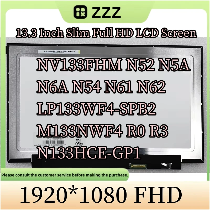 

B133HAN04.2 Fit LP133WF4-SPA4 LP133WF4-SPA5 NV133FHM-N52 NV133FHM-N61 13.3 Inch Laptop LCD Screen IPS 72% NTSC 1920x1080 FHD
