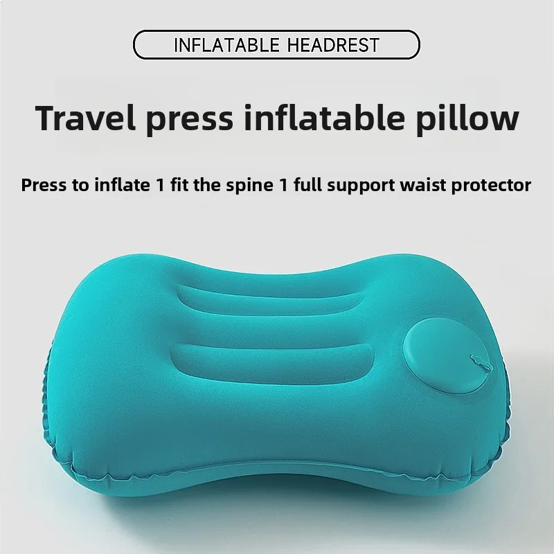 Press Inflatable Square Pillow Portable Foldable Storage Travel Office Outdoor Cushion Soft Inflatable Rest Head Support Pillow
