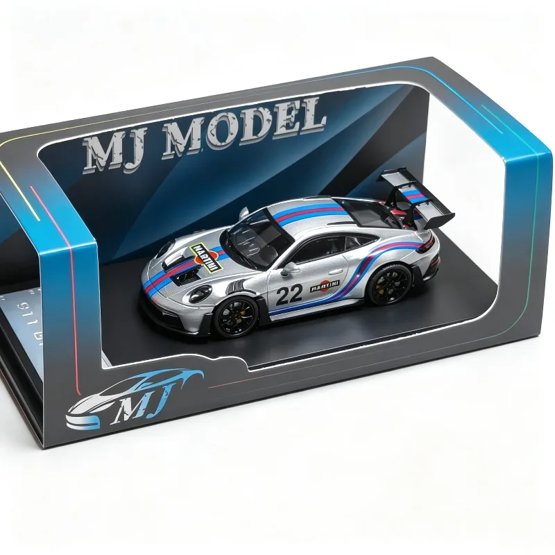 MJ MODEL 1/64 Scale 911 GT3 RS Martini #22 Racing Livery Fully Finished Diecast Model with Display Packaging