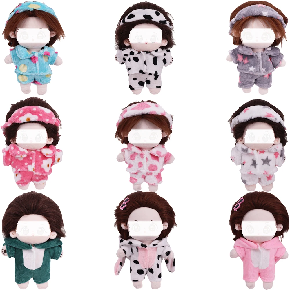 Doll Clothes Cute 20Cm Cotton Doll Pop Plush Pajamas Eye Mask For EXO Idol Plush Star Doll Clothing Accessories,Girl's Toys Gift