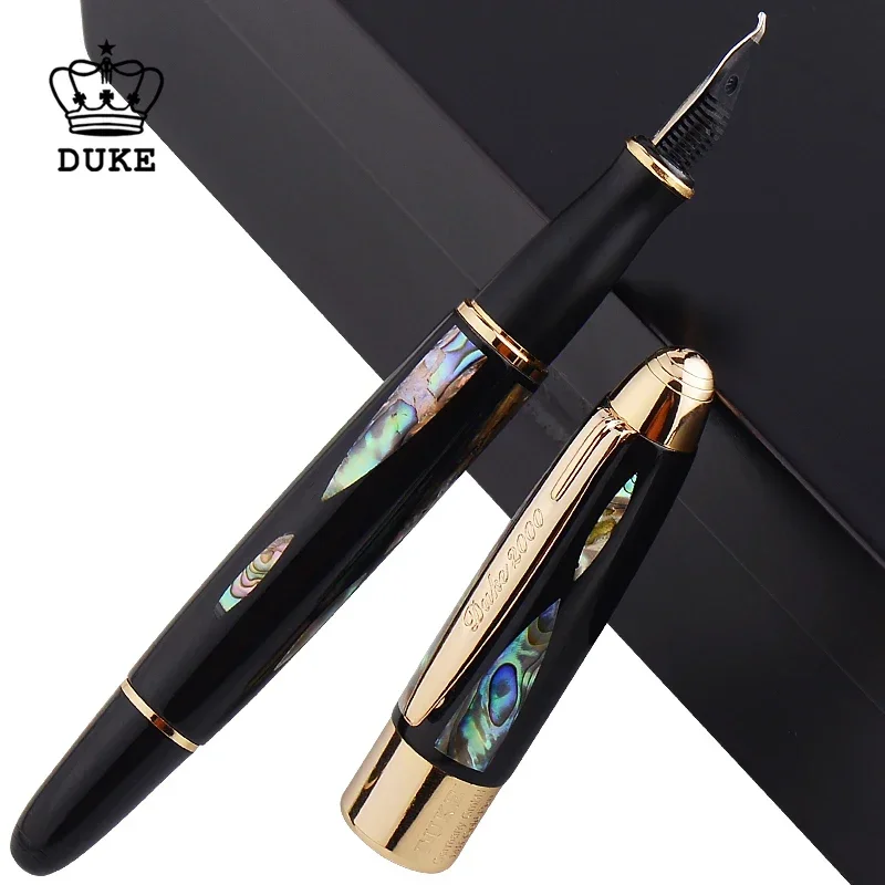 

Duke Germany Blue Sea Pearl 14k Gold Nib Fountain Pen F/M Nib Luxury Unique Calligraphy Feather Pen Gift Box Set Free Shipping