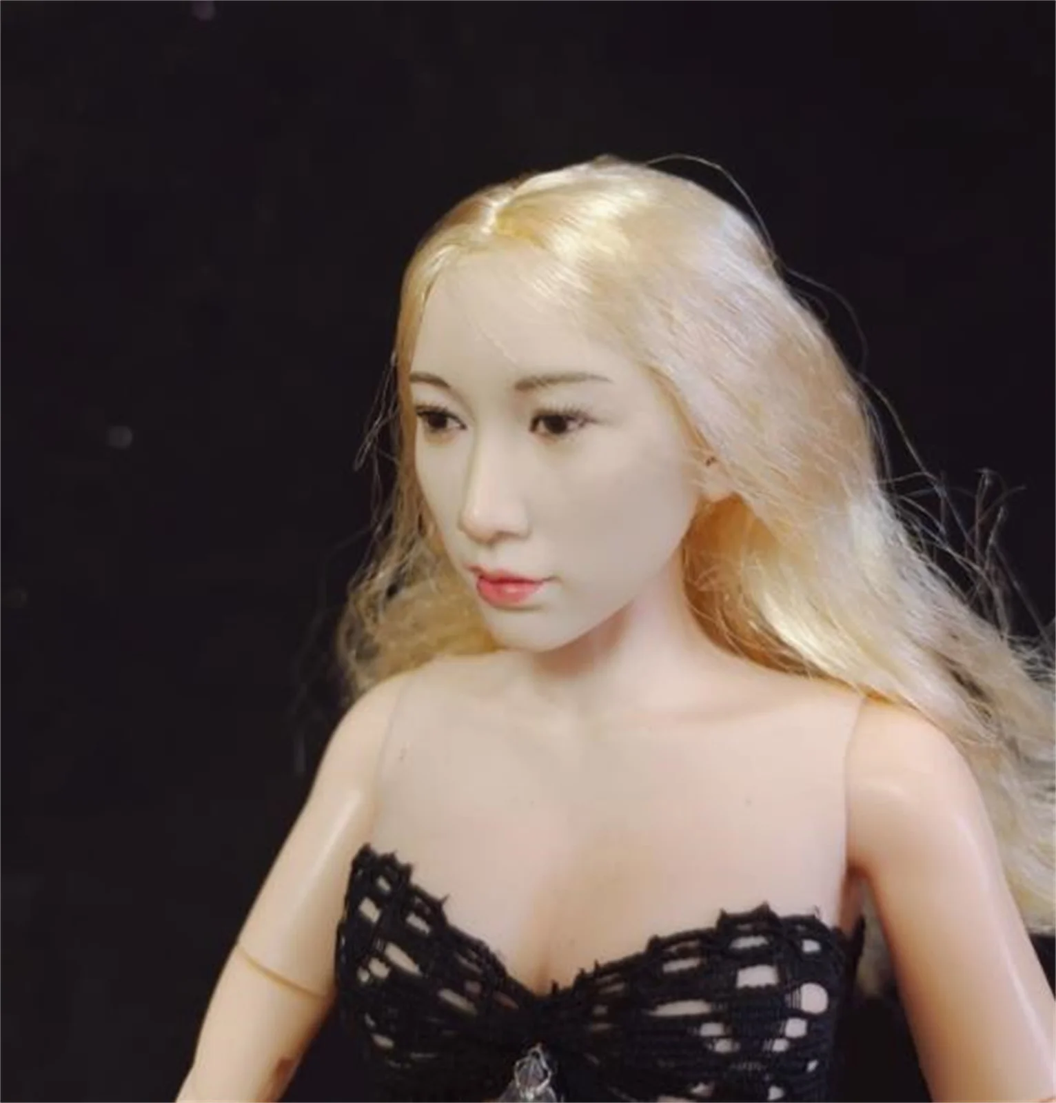 

1 /6 Scale female south korea Black Blonde Head Sculpture For 12" TBL Figure 12'' Action Figure Body Movie Model Toys