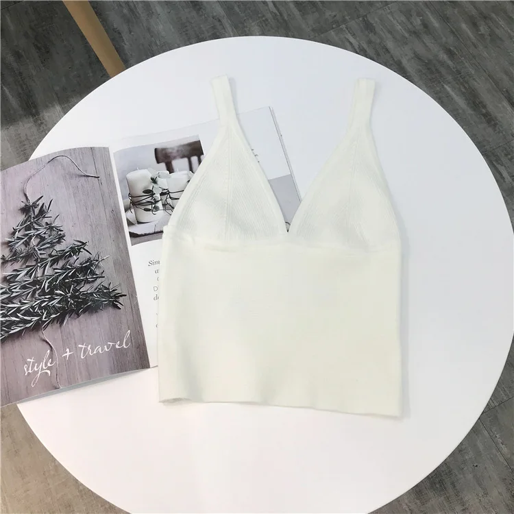 1968 Neue Low-Cut-Unterhemd-Weste für Damen, Sommer-Oberbekleidung, V-Ausschnitt, sexy Urlaubs-Strickoberteil