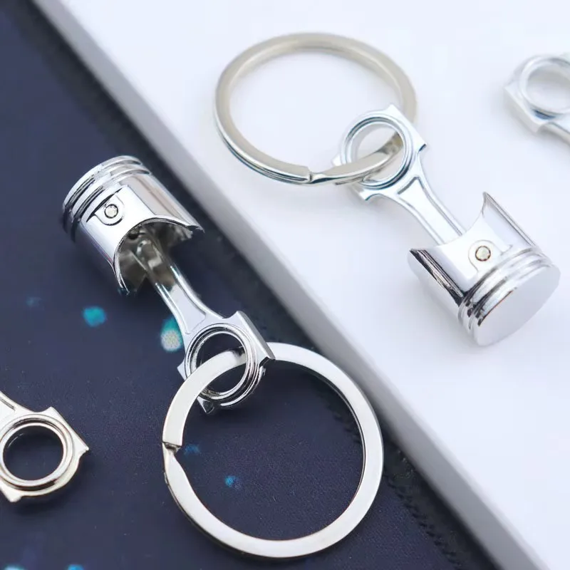1 Set Creative Metal Keychain Turbo Gear Wheel Hub Brake Disc Shock Absorber Caliper Car Keychain Hanging
