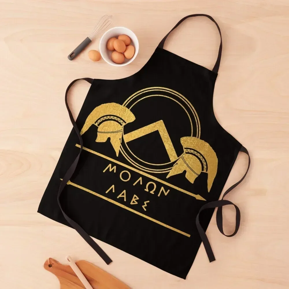 

Molon Labe (2) (on black) Apron Cleaning Products For Home Barista Chef Accessories christmas kitchen cloths Apron
