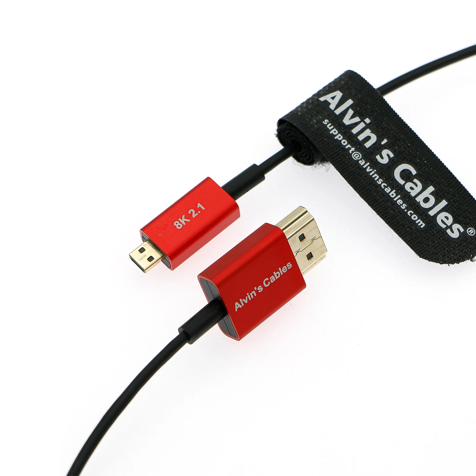 

Спиральный кабель Alvin 8K Micro HDMI — HDMI под прямым углом для Atomos Sony Canon