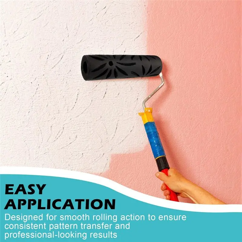 Rolo de pintura ABJY, rolo de textura de drywall padrão de 9 polegadas para projetos de pintura de parede e teto
