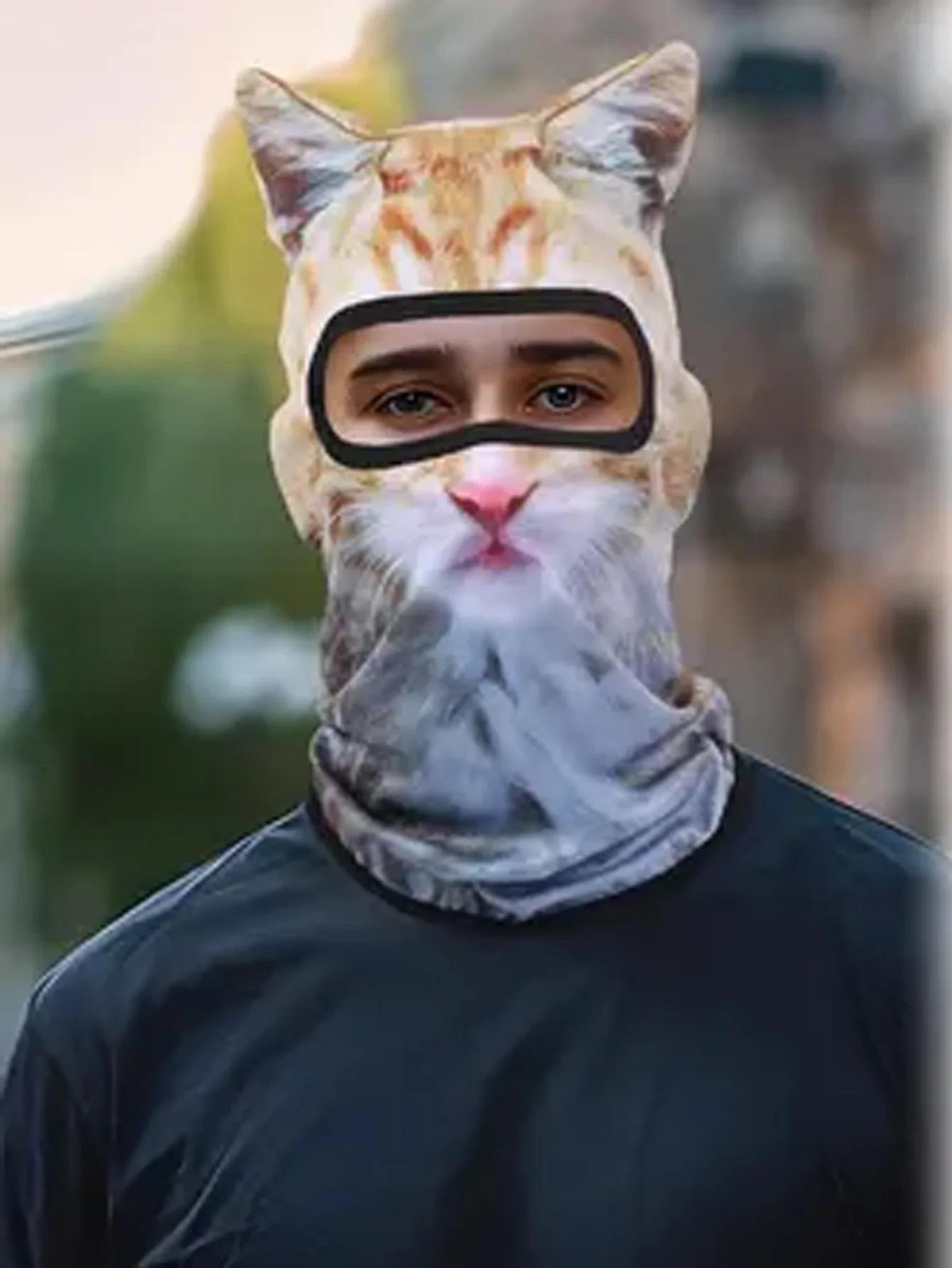 Balaclava mit Tiermuster, atmungsaktiv, schnell trocknend, modische Motorrad-Kopfbedeckung, Outdoor-Sport, Sonnenschutz – Detail 3