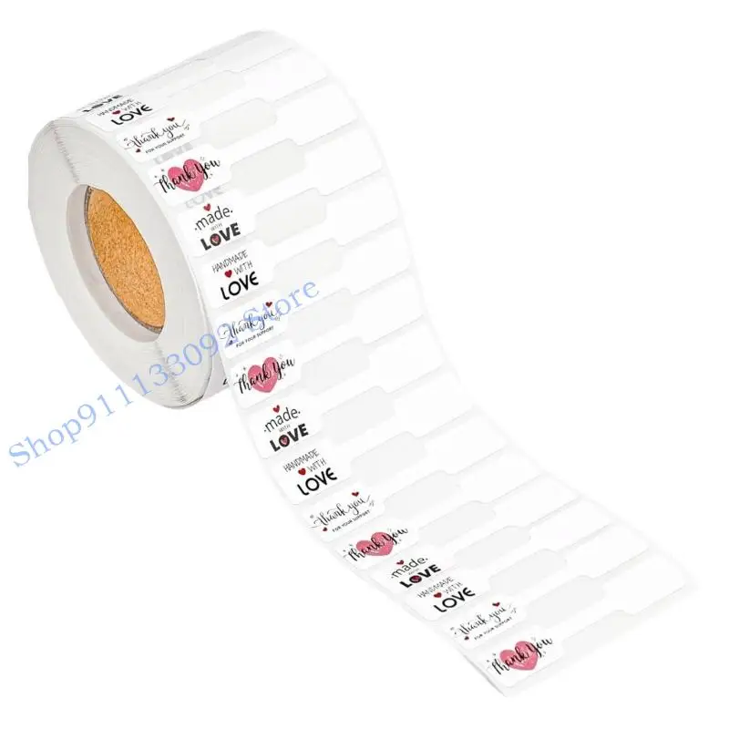 

H9ED 500 Unit Sticker Roll Jewelry Pricing Labels Tear Proof Paper Quick Application