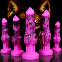 Godemiché en Silicone média pour Gros Chien, avec Ventouse, Énorme Pénis, Plug Anal, Cul, Mastjaune, Énergie de la Prostate, Jouets Sexuels pour Gay