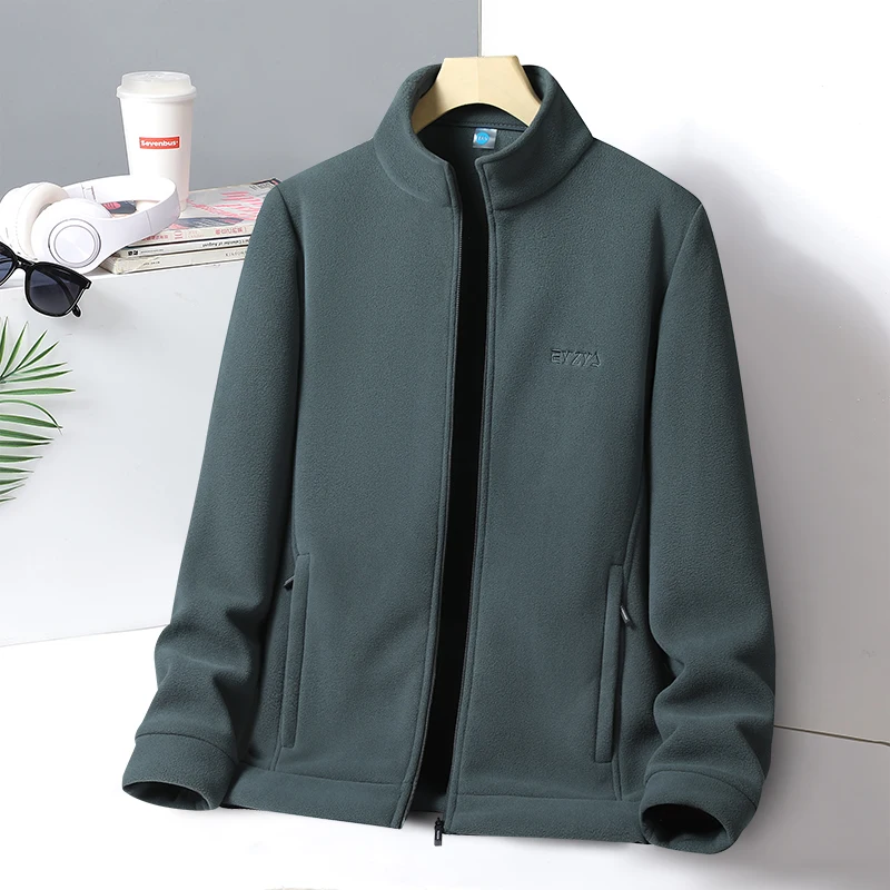 

Men's Fleece Warm Soft Jacket Men's Stand-up Collar Cotton Jacket for Autumn and Winter Outdoor Lightweight Polar Fleece Jacket