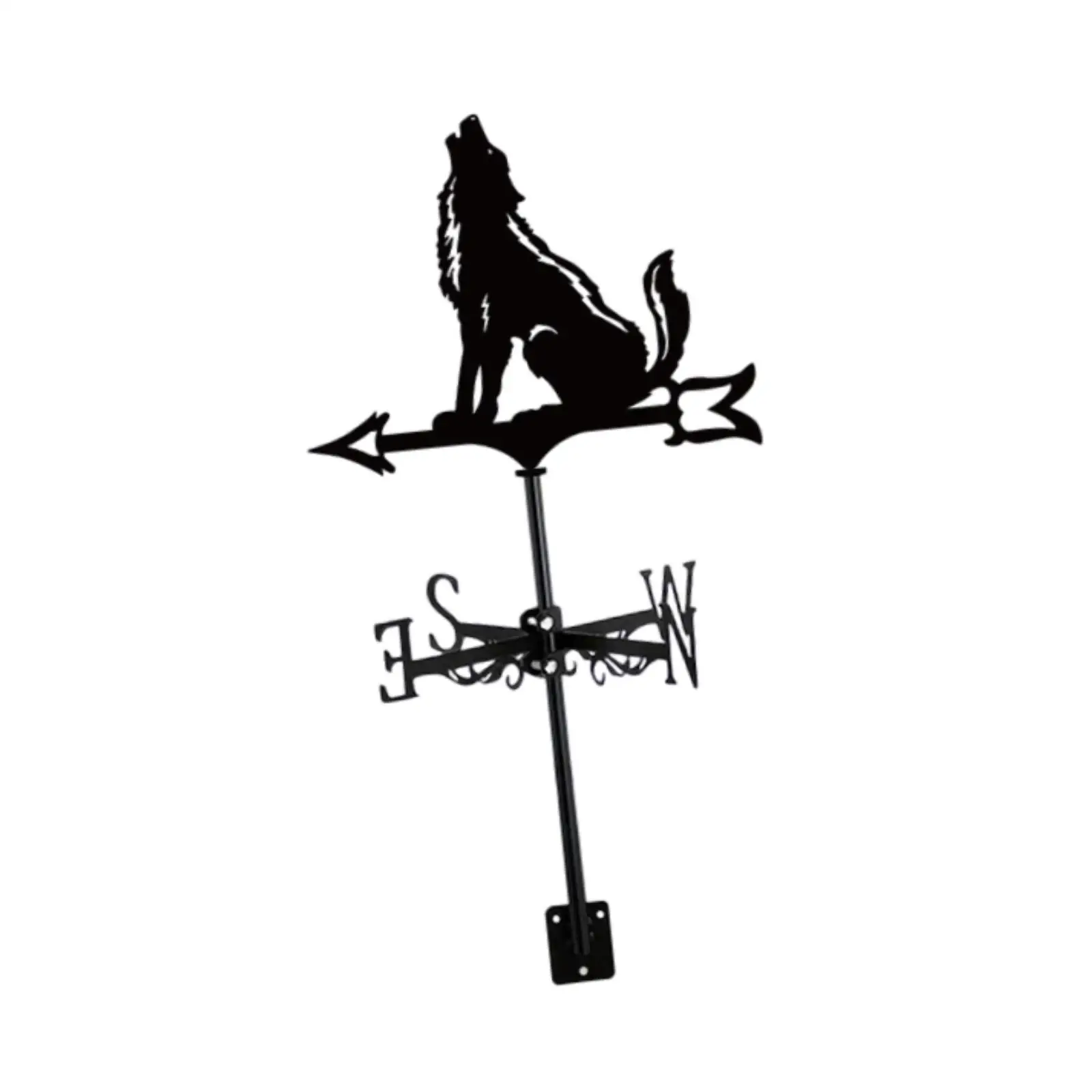 

Retro Wolf Weather Vane Solid Iron Wind Direction Outdoor Garden Shed Fence Decor for Farm Garage