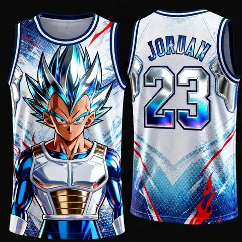 FamilyMatching 2026 New Version Dragon Ball Z Vegeta Special Edition Basketball Jersey Jordan Basketball Sports Vest Set