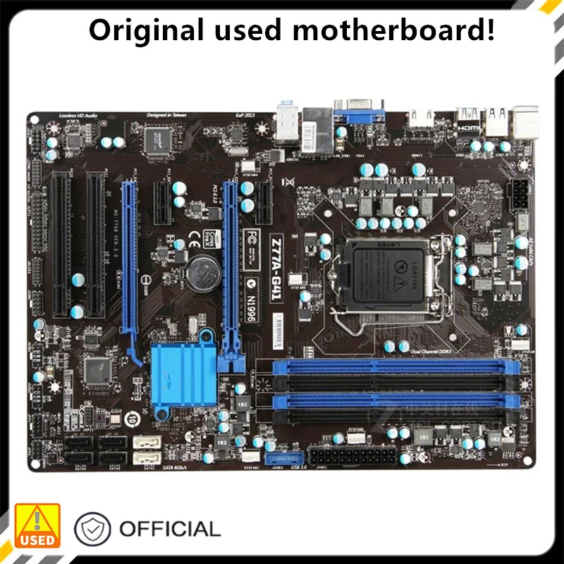 

For Z77A-G41 Motherboard LGA 1155 DDR3 For Intel Z77 P8Z77 Desktop Mainboard SATA II PCI-E X16 Used