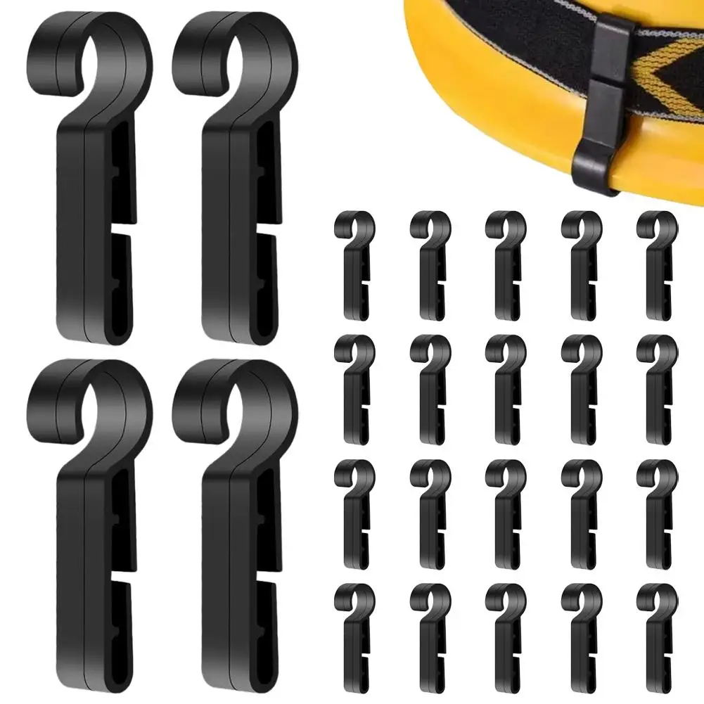 8/16/24 pcs/set Plastic Helmet Clips Hard Hat Light Clips Head Light Clamps Attachment Non-Slip Safety Caps Hook Outdoor Tools