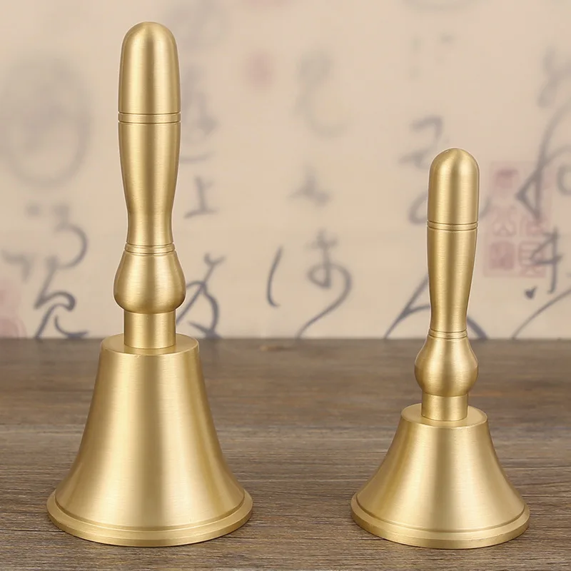 High quality  Length 13/17/ Brass Material Hand Bell Brass Bell  For Home Hotel Decoration Retro Bell For Church A045