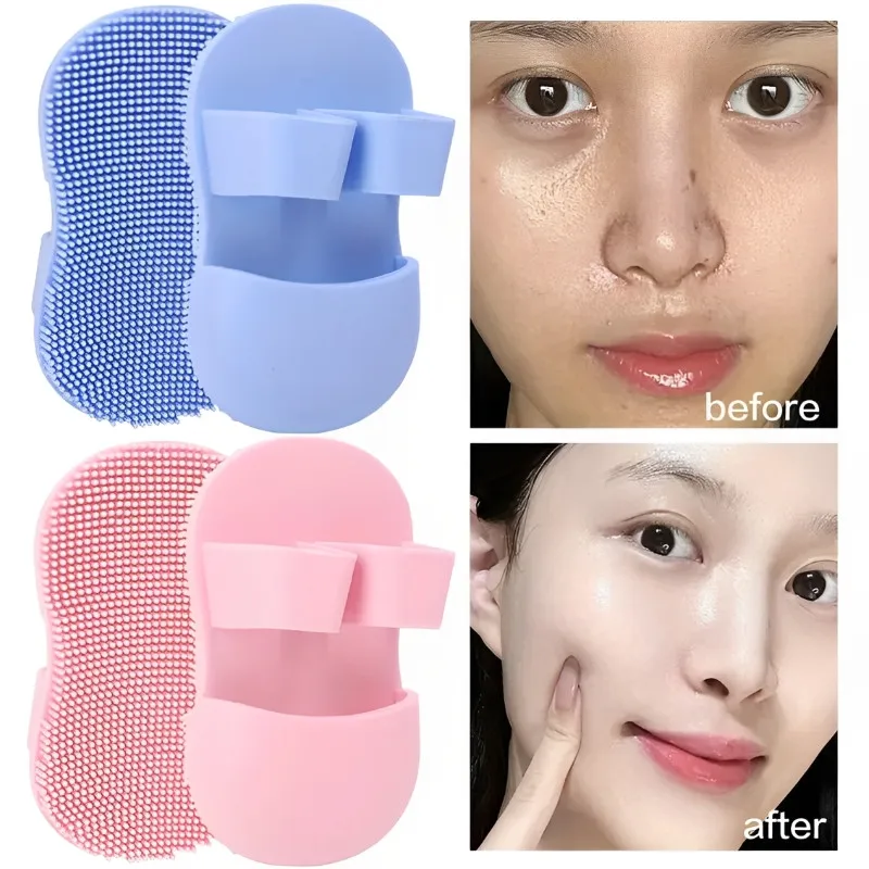 Escova de limpeza facial de silicone macio, remoção de maquiagem, remoção de cravos, portátil, ferramentas de cuidados com a pele, acessórios de limpeza facial profunda