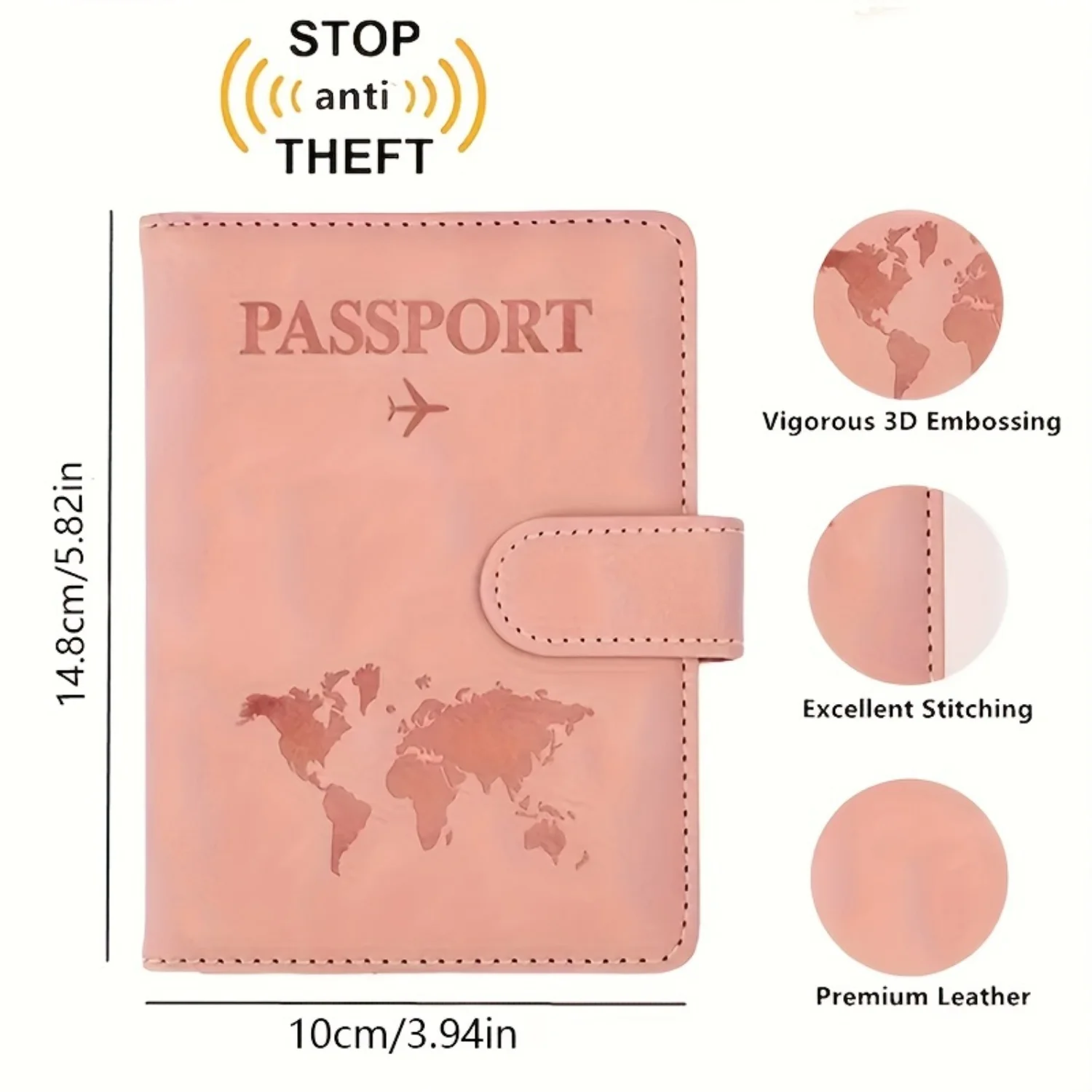 RFID Blocking Passport Wallet, Multi-Card Capacity, Travel Document Organizer, PU Leather, Large , Protective Cover For Passport